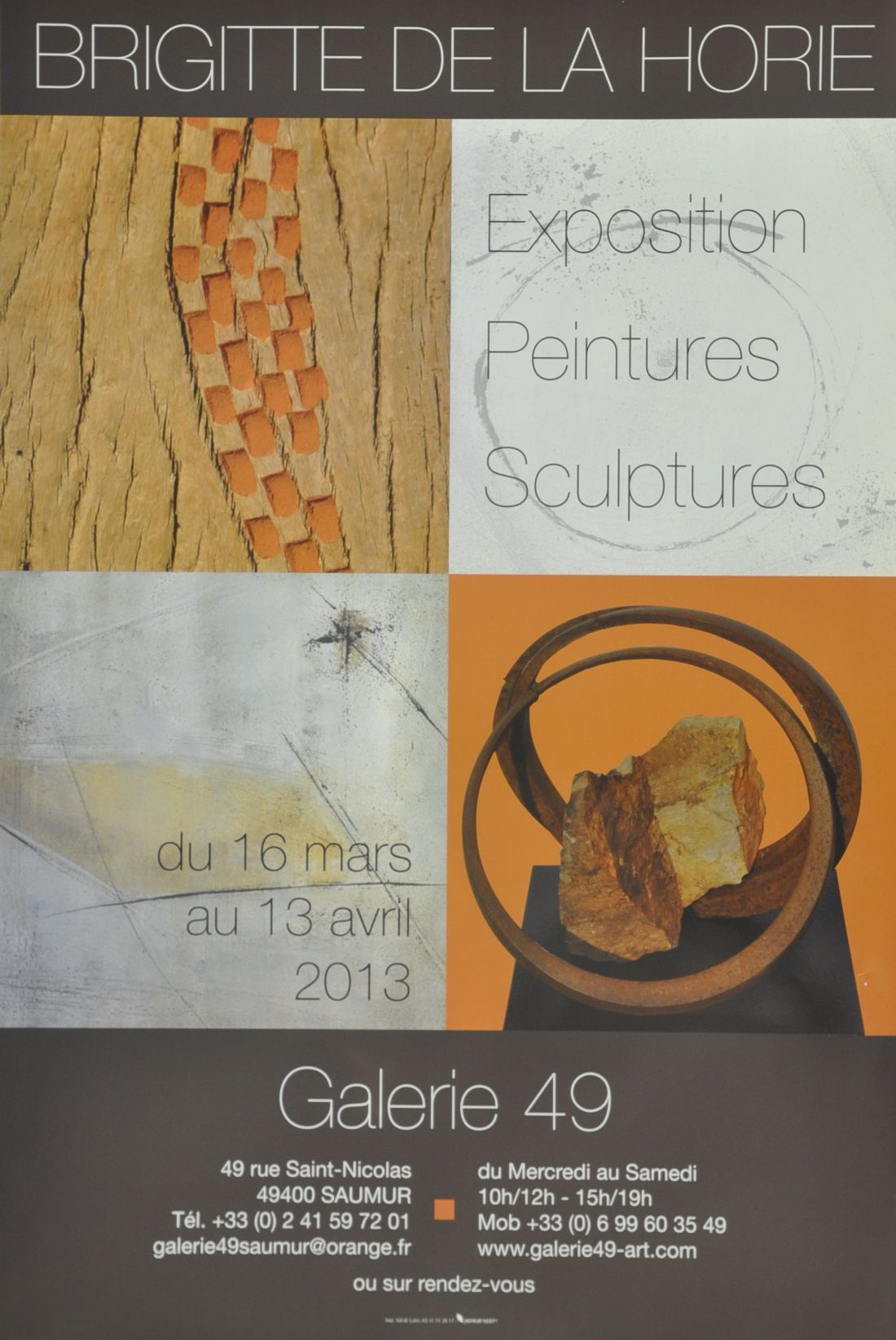 Exposition Brigitte DE LA HORIE 2014 Galerie Toulouse Lauwers